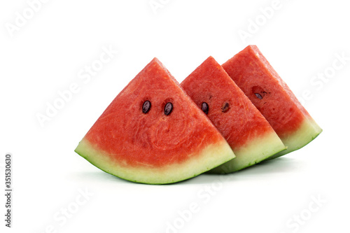 Sliced fresh watermelon isolated on white background