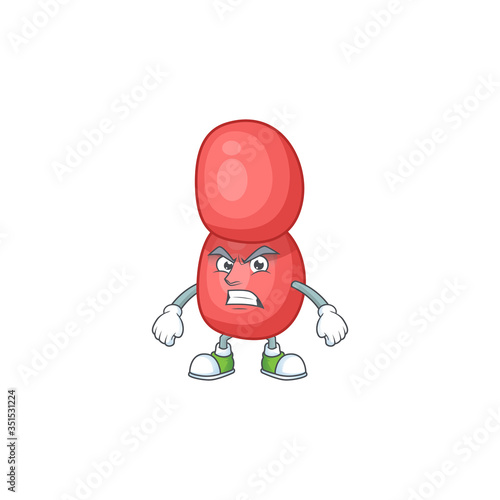 cartoon drawing of neisseria gonorrhoeae showing angry face