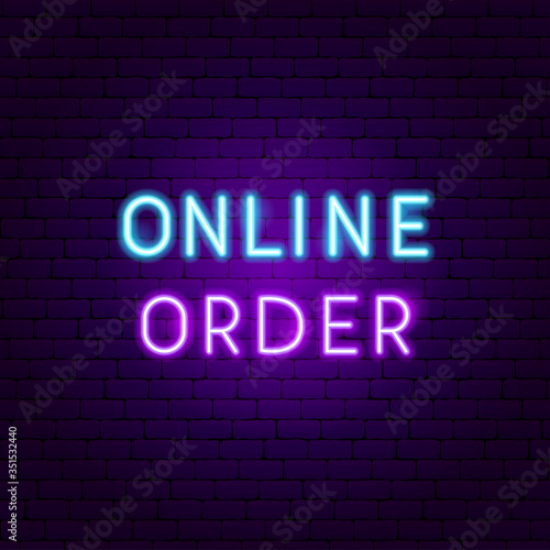 Online Order Neon Text