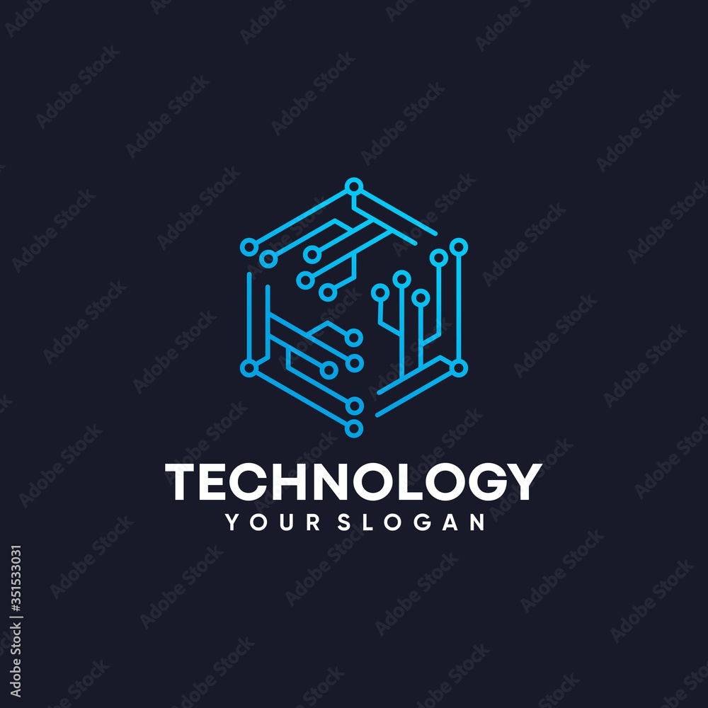 Modern Hexagon tech logo designs concept vector, Hexa Technology logo template Modern Hexagon tech logo designs concept vector, Hexa Technology logo template