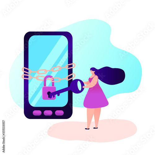 Digital detox - concept vector illustration. An idea of gadget disconnecting, healthy lifestyle, escape from internet and digital media addiction.