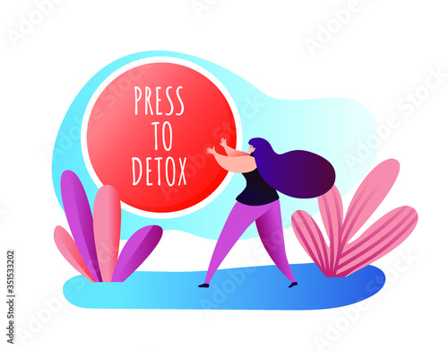 Digital detox - concept vector illustration. An idea of gadget disconnecting, healthy lifestyle, escape from internet and digital media addiction.
