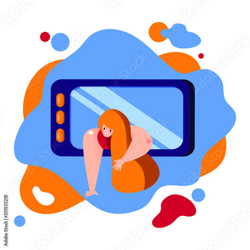 Digital detox - concept vector illustration. An idea of gadget disconnecting, healthy lifestyle, escape from internet and digital media addiction.