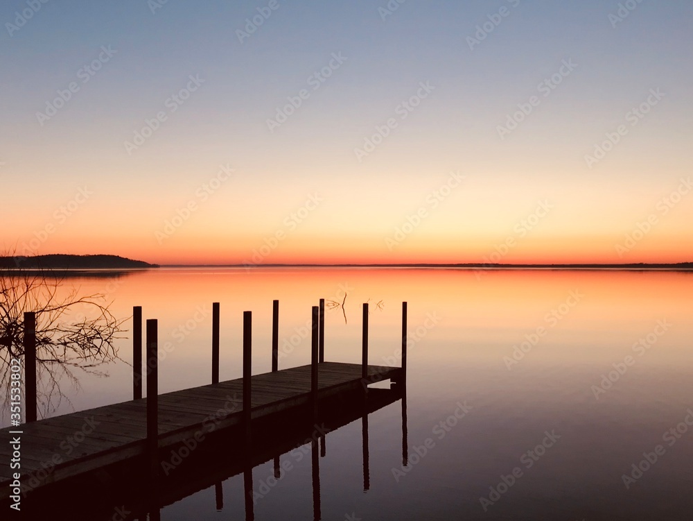 sunset on the lake