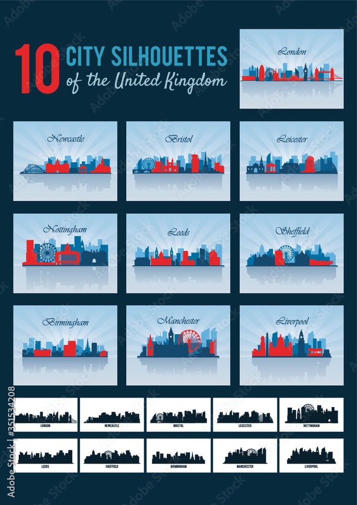 City silhouettes of united kingdom