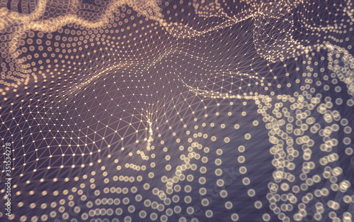 Wallpaper Mural Abstract background. Molecules technology with polygonal shapes, connecting dots and lines. Connection structure. Big data visualization. Torontodigital.ca