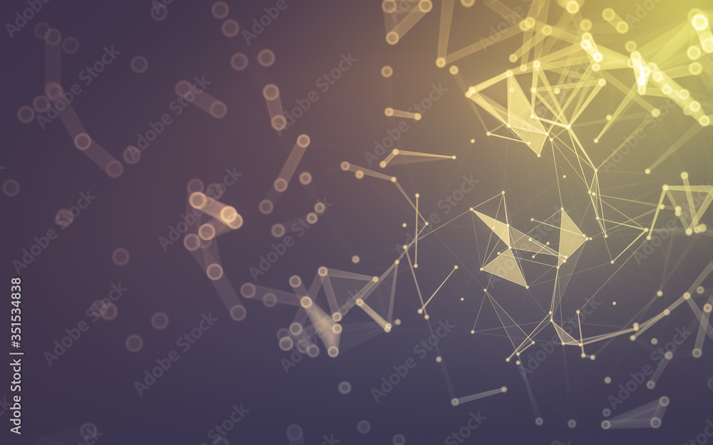 Abstract background. Molecules technology with polygonal shapes, connecting dots and lines. Connection structure. Big data visualization. Abstract background. Molecules technology with polygonal shapes, connecting dots and lines. Connection structure. Big data visualization.