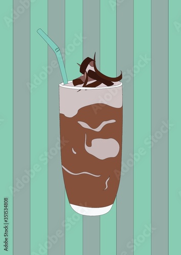 Chocolate drink in a glass