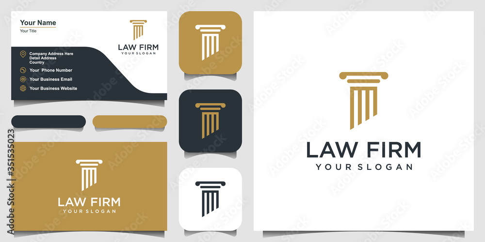 © gemilang - pillars logo icon designs vector. logo design and business card