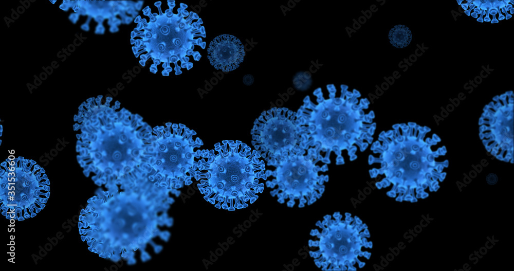 Illustration 3D of coronavirus covid 19 background