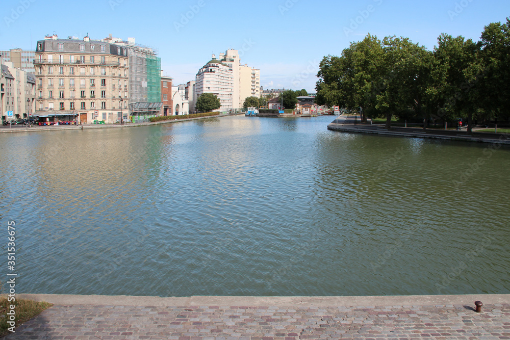 ourcq canal in paris (france)