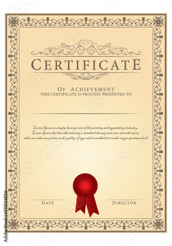Certificate template.