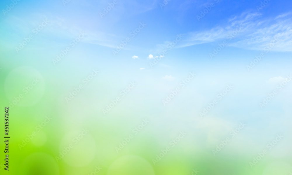 World Environment Day concept: Blue sky and beautiful cloud with meadow 