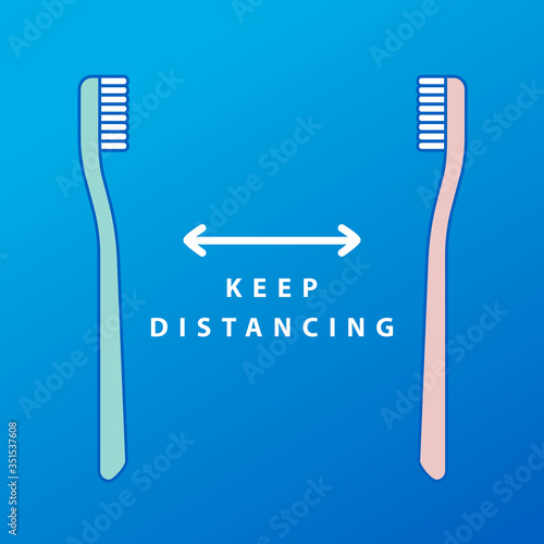 Covid-19-Keep Distancing  Vector Concept