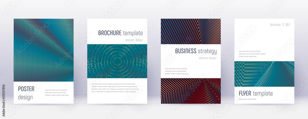 Minimalistic brochure design template set. Red abs
