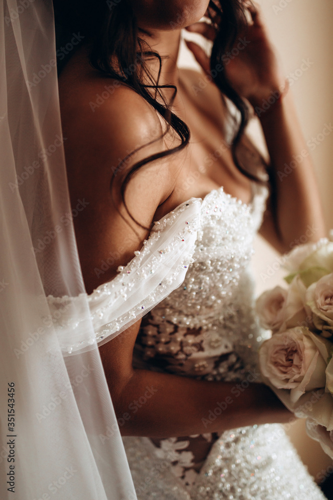 The morning of the bride. Preparing the bride for the upcoming wedding. Accessories of the bride. The morning of the bride. Preparing the bride for the upcoming wedding. Accessories of the bride.