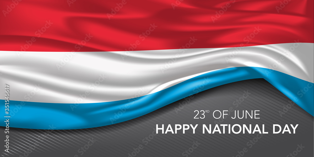 Fototapeta premium Luxembourg national day greeting card, banner with template text vector illustration