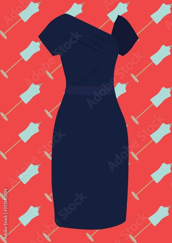 Blue elegant modern dress