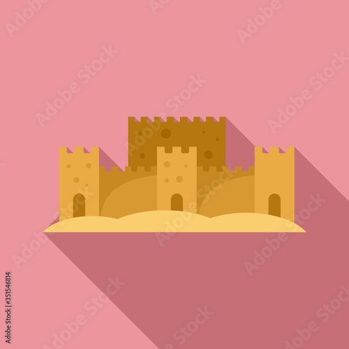 Sand art castle icon. Flat illustration of sand art castle vector icon for web design