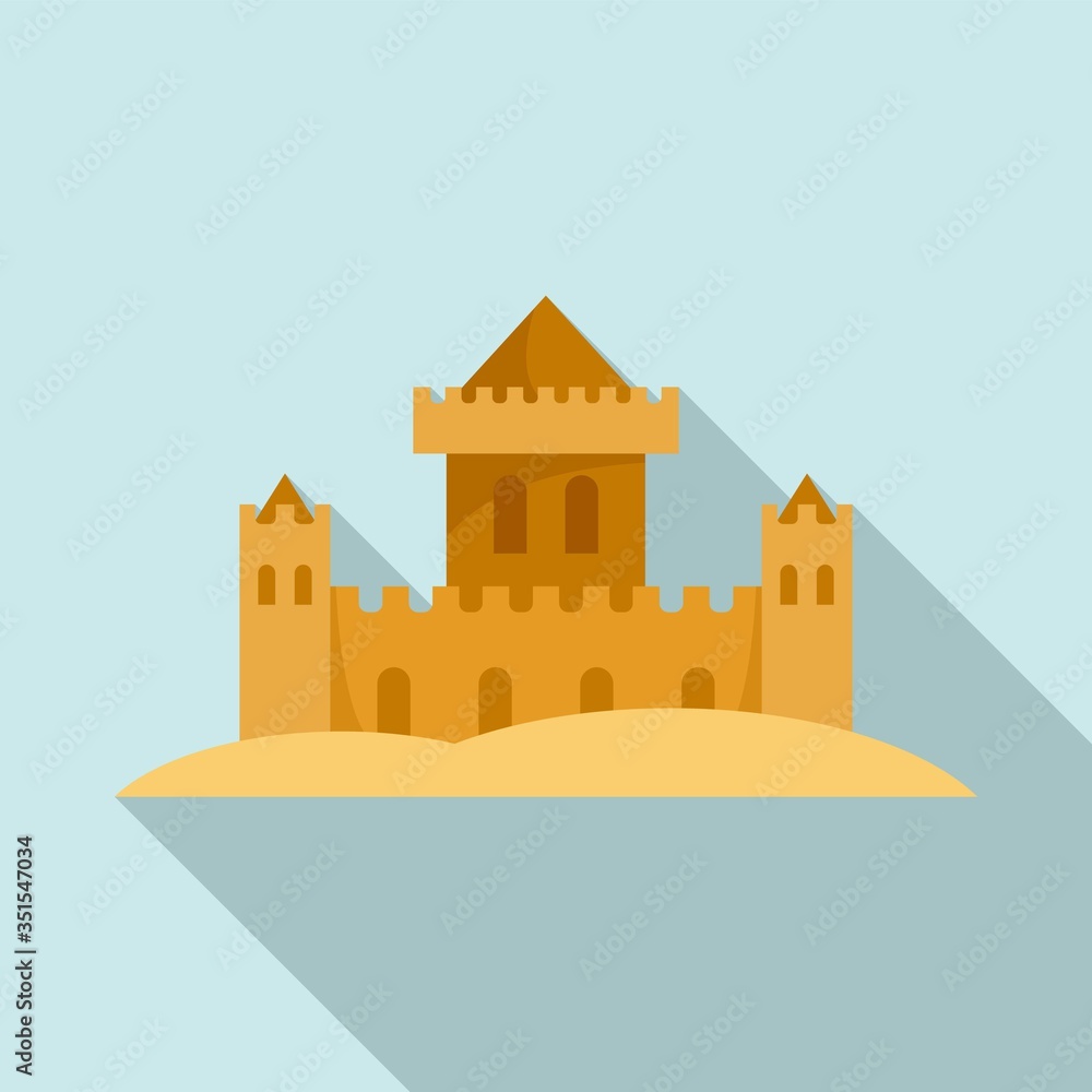 Palace of sand icon. Flat illustration of palace of sand vector icon for web design