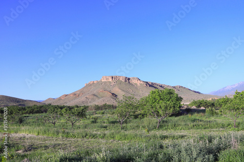 mountain landscape with blue sky