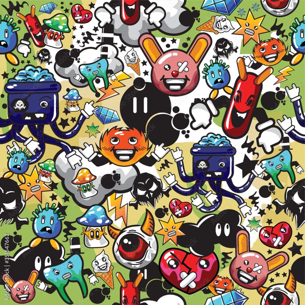 various cartoon characters background