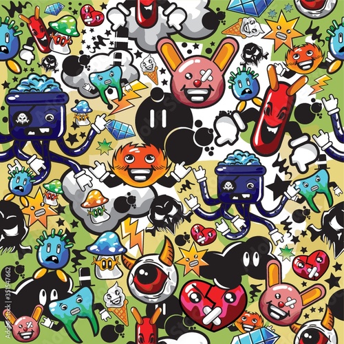 various cartoon characters background