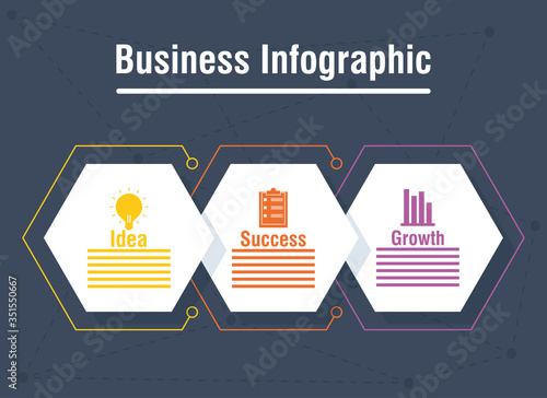 business infographic with rhombus icons