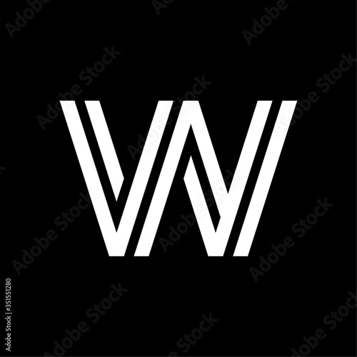 Vector Double Line Alternative Logo Letter W
