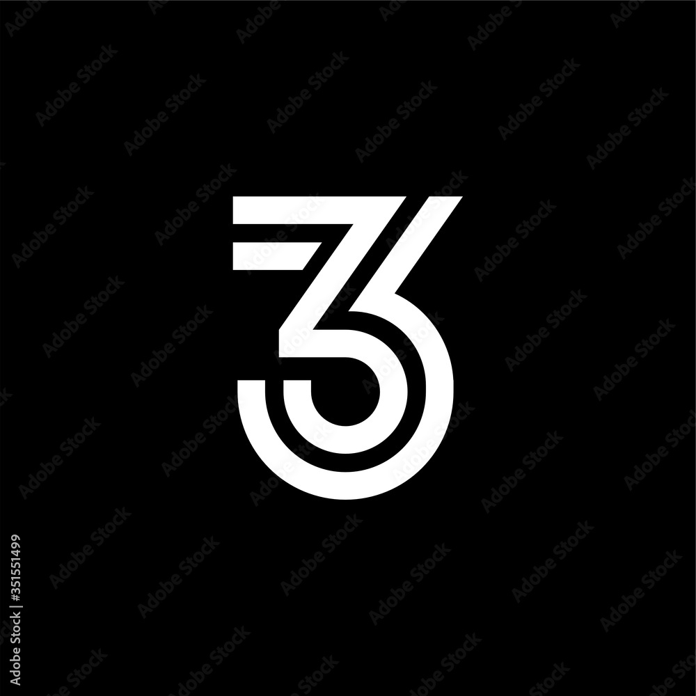 Vector Double Line Alternative Logo Number 3 Vector Double Line Alternative Logo Number 3