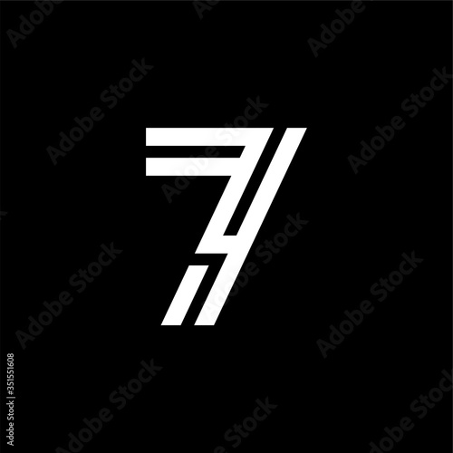 Vector Double Line Alternative Logo Number 7