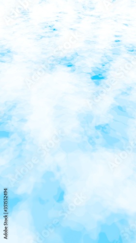 The bright sky in the morning. Blue sky background with white clouds. Cumulus white clouds in the clear blue sky. 3D illustration