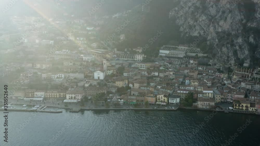 Colourful buildings in Italian town of Limone Sul Garda, Lake Garda, Italy Colourful buildings in Italian town of Limone Sul Garda, Lake Garda, Italy