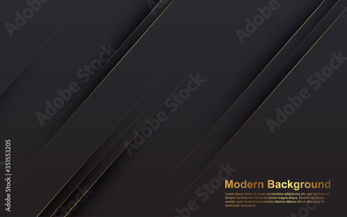 Illustration vector graphic of Abstract background luxury black overlap layers modern