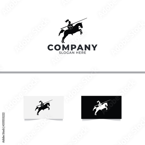 Knight Horse Logo Design Vector Template