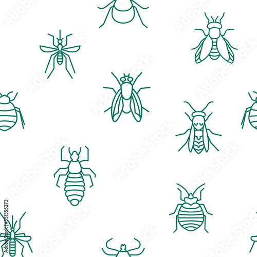 Insects seamless pattern