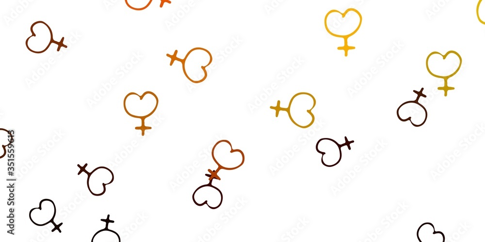 Light Green, Yellow vector pattern with feminism elements. Light Green, Yellow vector pattern with feminism elements.