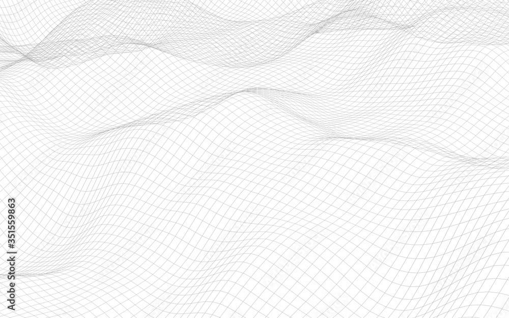 Abstract landscape on a white background. Cyberspace grid. hi tech network. 3d technology illustration. 3D illustration Abstract landscape on a white background. Cyberspace grid. hi tech network. 3d technology illustration. 3D illustration