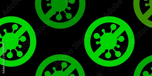 Dark Green, Yellow vector pattern with coronavirus elements.