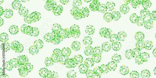 Light green  yellow vector natural layout with flowers.