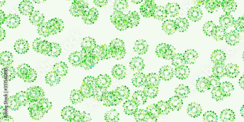 Light green, yellow vector natural layout with flowers.