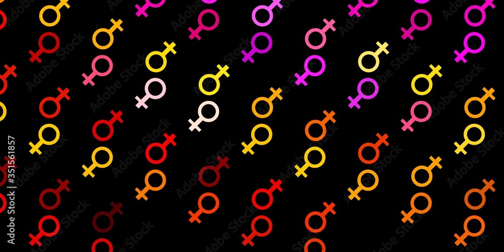 custom made wallpaper toronto digitalDark Multicolor vector texture with women's rights symbols.