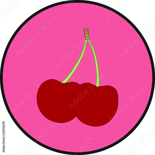 cherries fruit. illustration for web and mobile design.