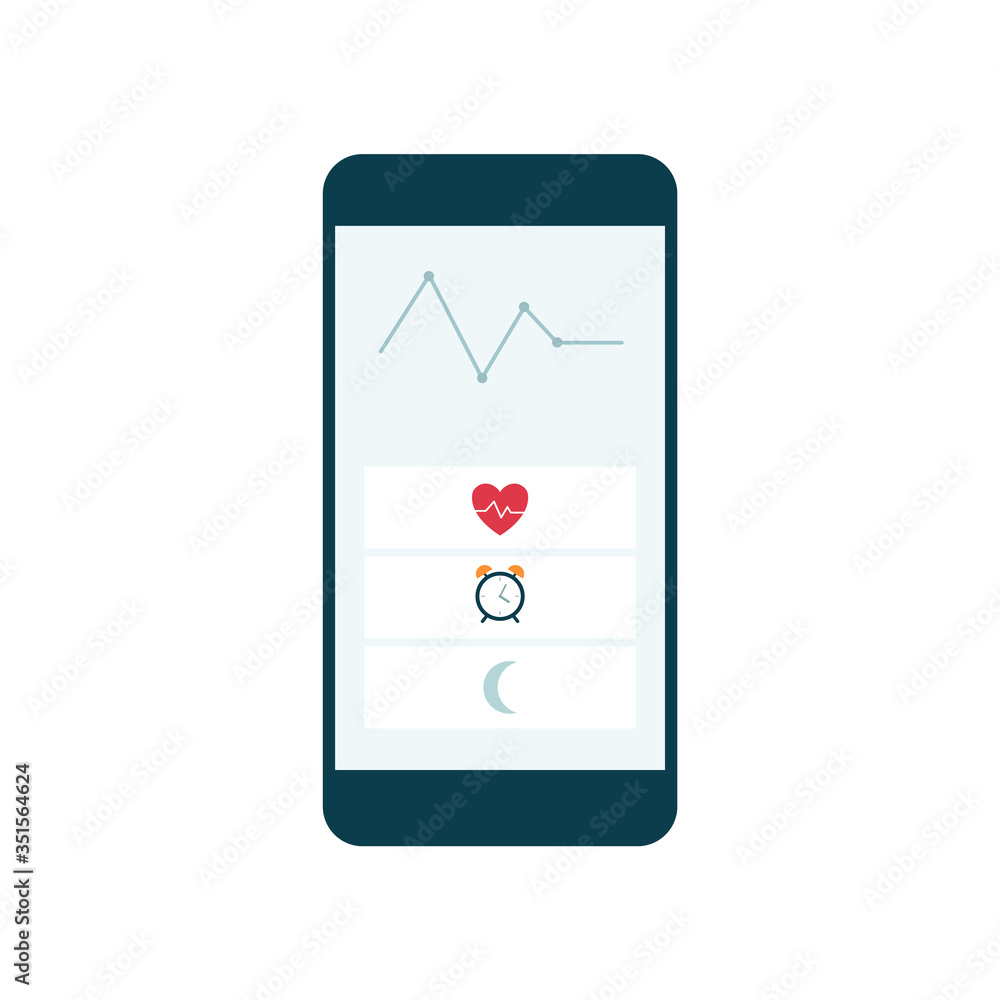 Mobile app icon and sign on your phone or smartphone for a healthy sleep. Mobile app icon and sign on your phone or smartphone for a healthy sleep.
