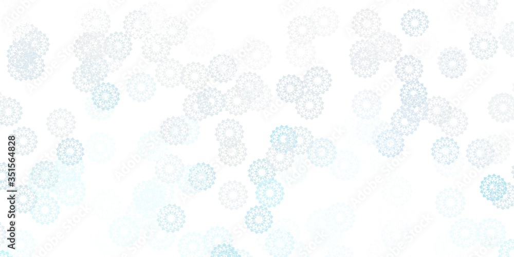 Light purple vector doodle template with flowers.