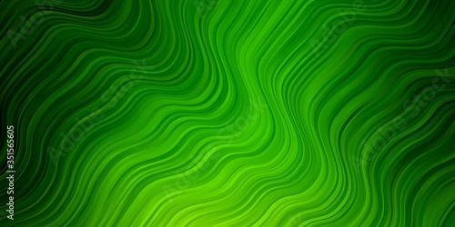 Light Green vector texture with curves. Brand new colorful illustration with bent lines. Template for cellphones.