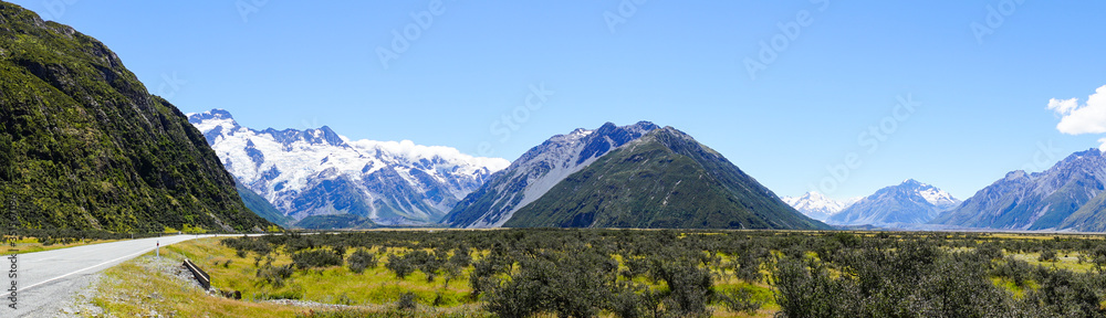 Panorama Hooker Valley, Mount Cook National Park - New Zealand