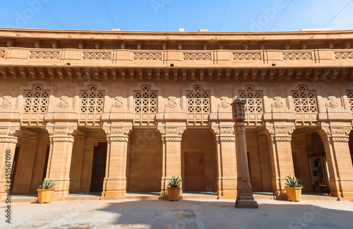 The museum inside Umaid bhawan palace on blue sky, Jodhpur or blue city, Rajasthan, India photo