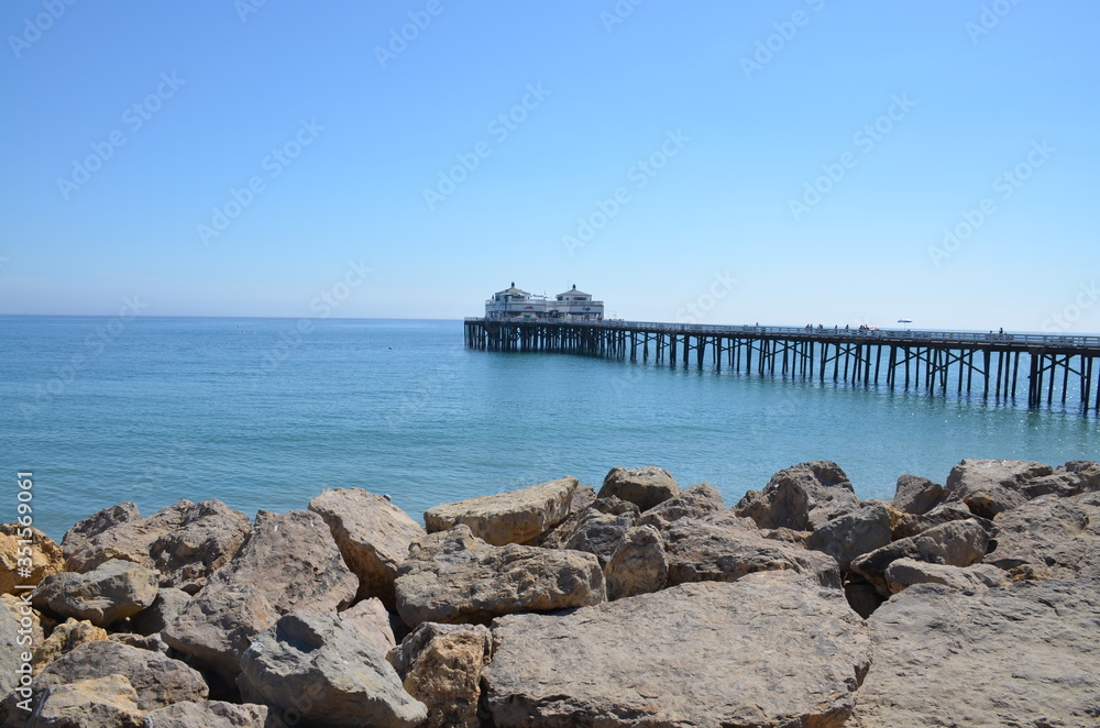 beautiful landscape pier in the sea in Los Anhgeles USA