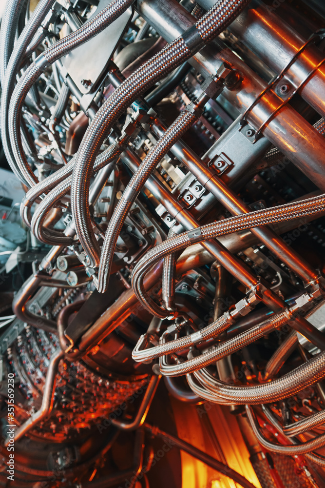 Gas turbine turbine installation in power plants and aviation. Gas turbine turbine installation in power plants and aviation.
